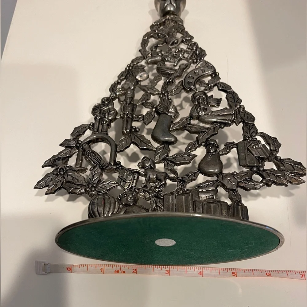 Godinger Silver Plated Christmas Tree Ornate Candle Holder Godinger 11